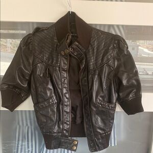 Wet Seal Faux Black Leather Jacket